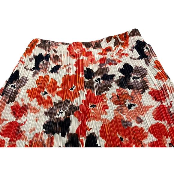 ERIC SIGNATURE HI-RISE, PULL-ON, PLEATED PANTS, WOMENS, M, ORANGE MULTI FLORAL - Picture 3 of 10